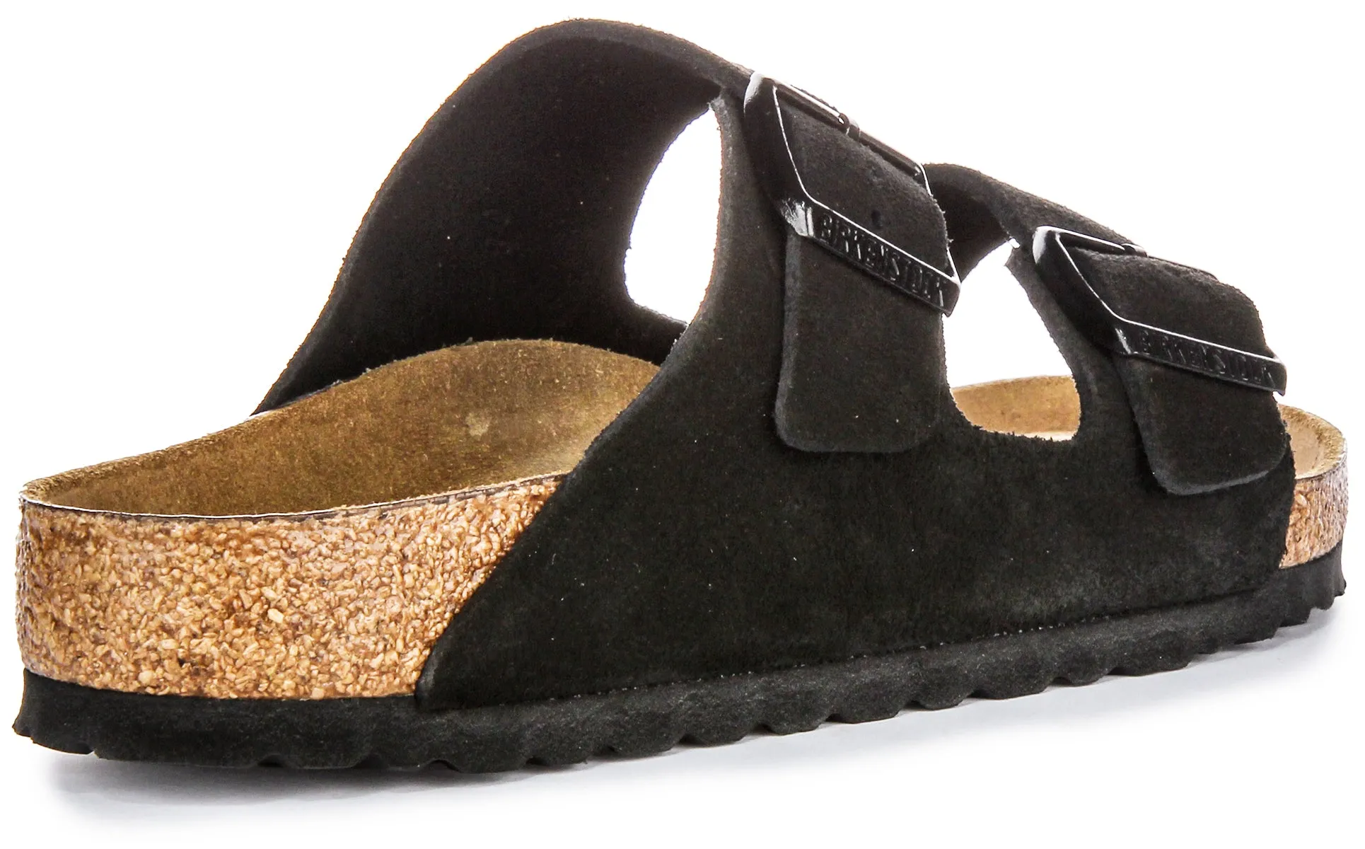 Birkenstock Arizona Soft Footbed In Black Suede | Regular Fit