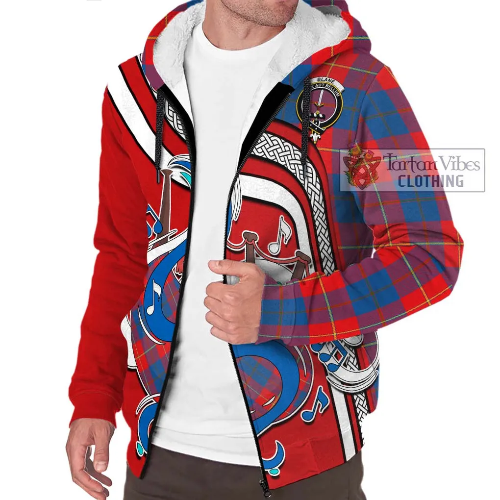 Blane Tartan Sherpa Hoodie with Epic Bagpipe Style