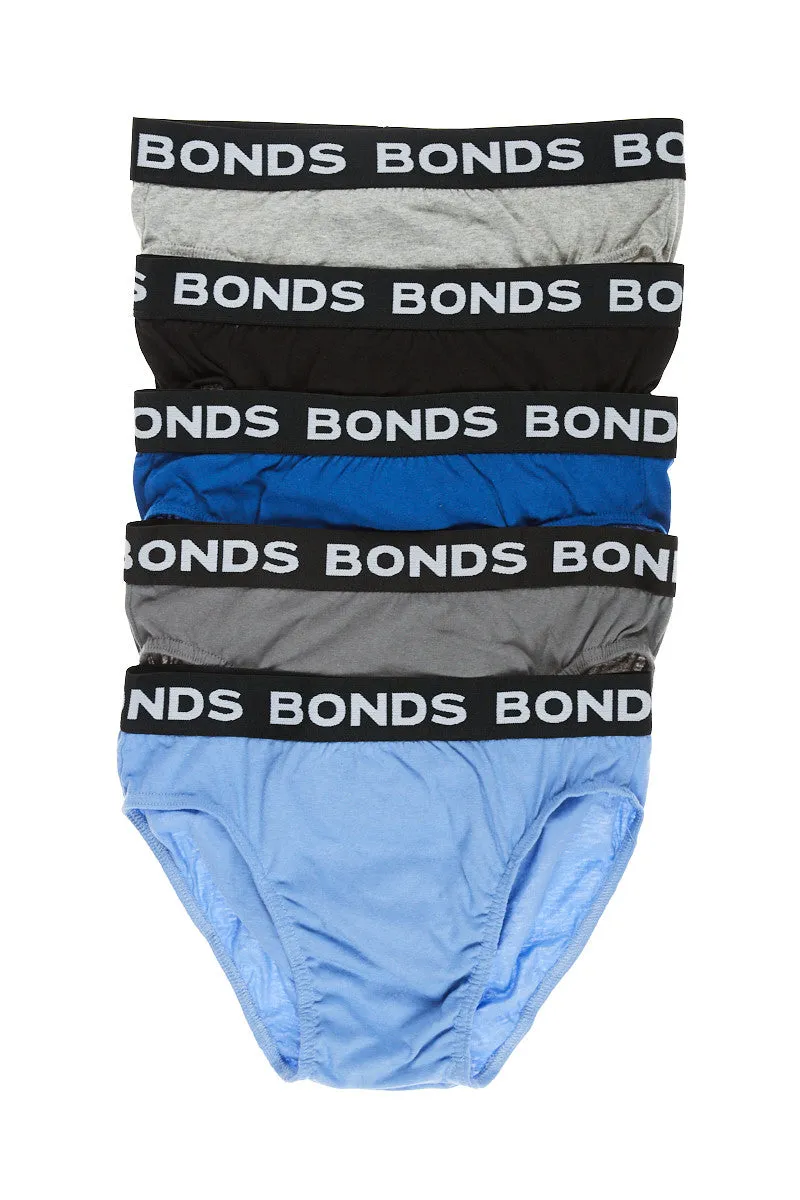 Bonds Mens 5 Pairs Hipster Cotton Underwear Mens Briefs Pairs Black S M L Xl Xxl