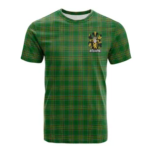 Bramhall Irish Clan Tartan Cotton T-shirt with Coat of Arms