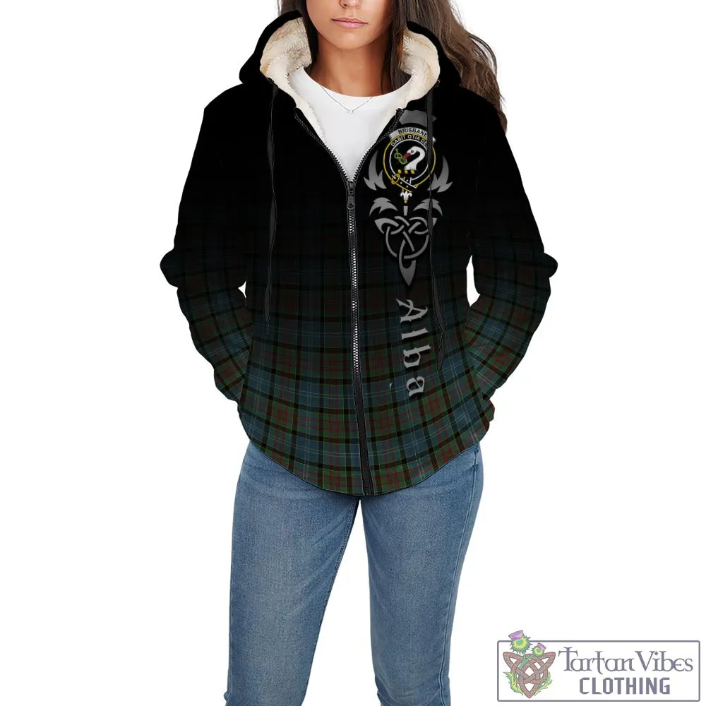 Brisbane Tartan Sherpa Hoodie Featuring Alba Gu Brath Family Crest Celtic Inspired