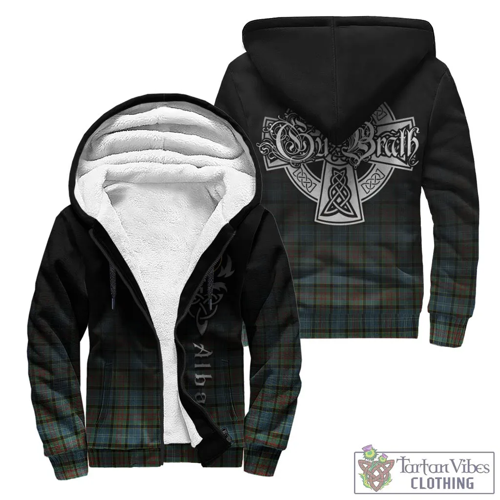 Brisbane Tartan Sherpa Hoodie Featuring Alba Gu Brath Family Crest Celtic Inspired