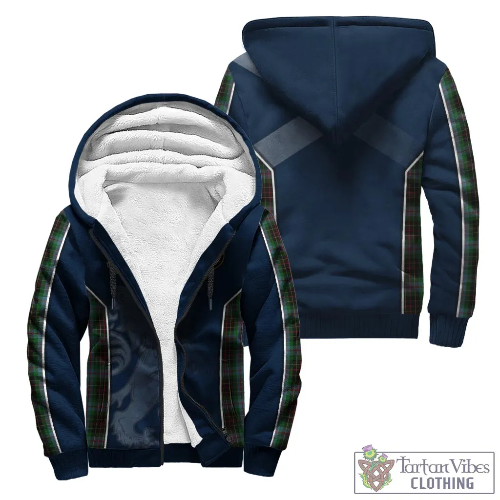 Brodie Hunting Tartan Sherpa Hoodie with Family Crest and Lion Rampant Vibes Sport Style