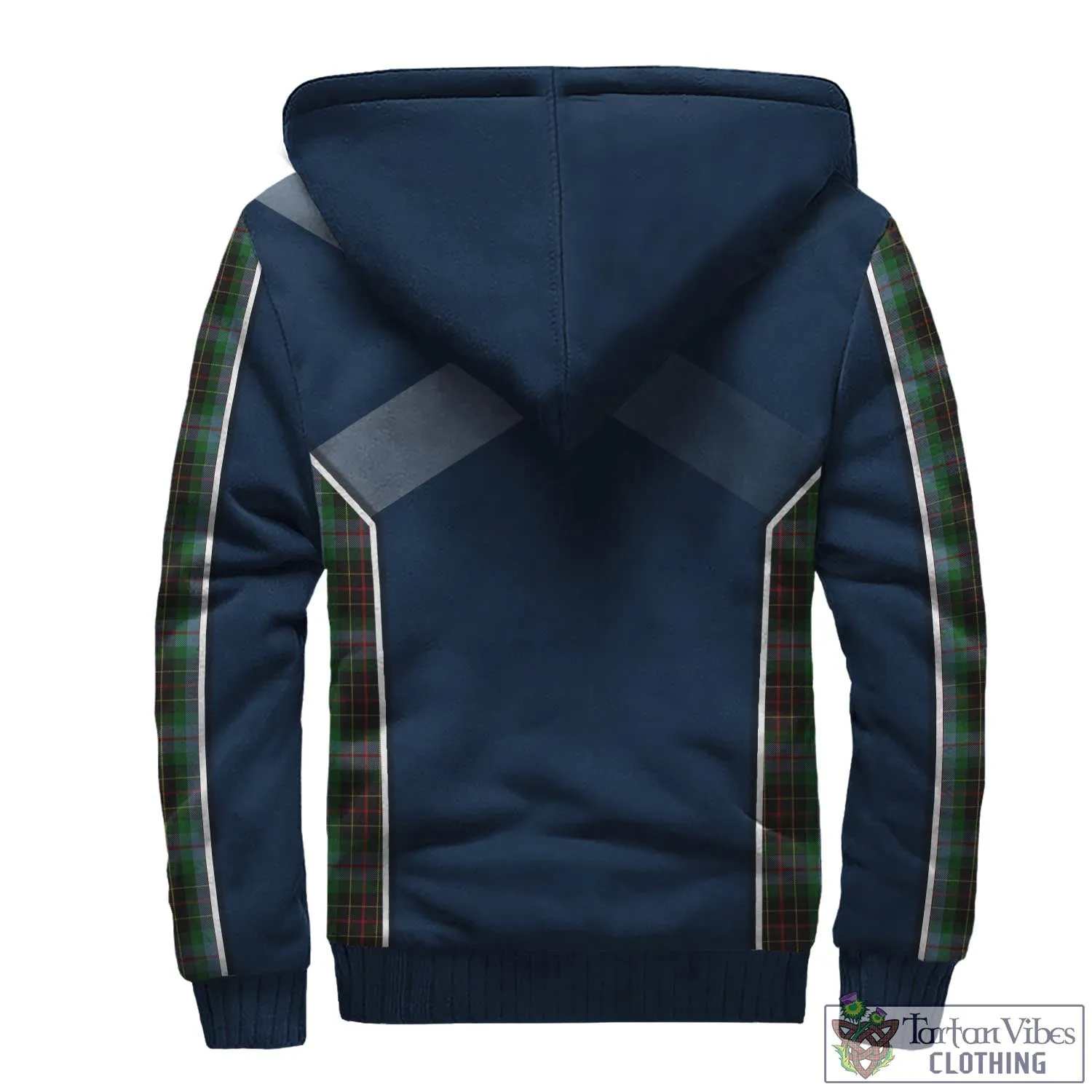 Brodie Hunting Tartan Sherpa Hoodie with Family Crest and Lion Rampant Vibes Sport Style