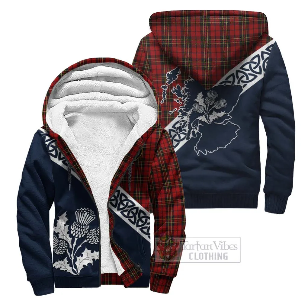 Brodie Tartan Sherpa Hoodie Featuring Thistle and Scotland Map