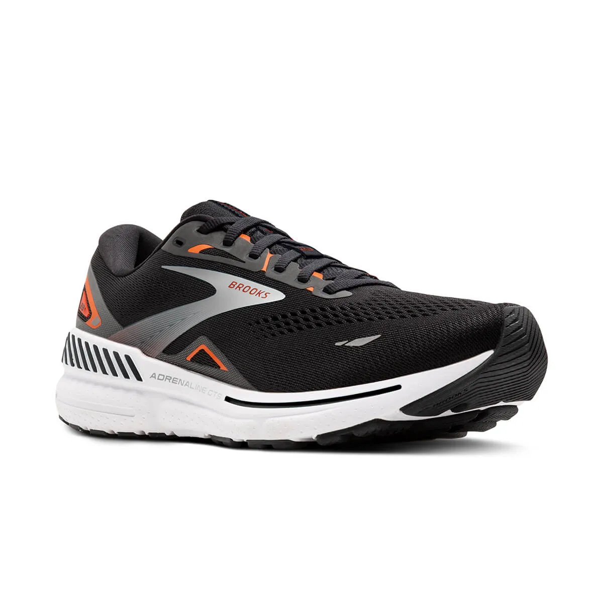 Brooks Adrenaline GTS 23 Mens | Black/mandarin Red/silver