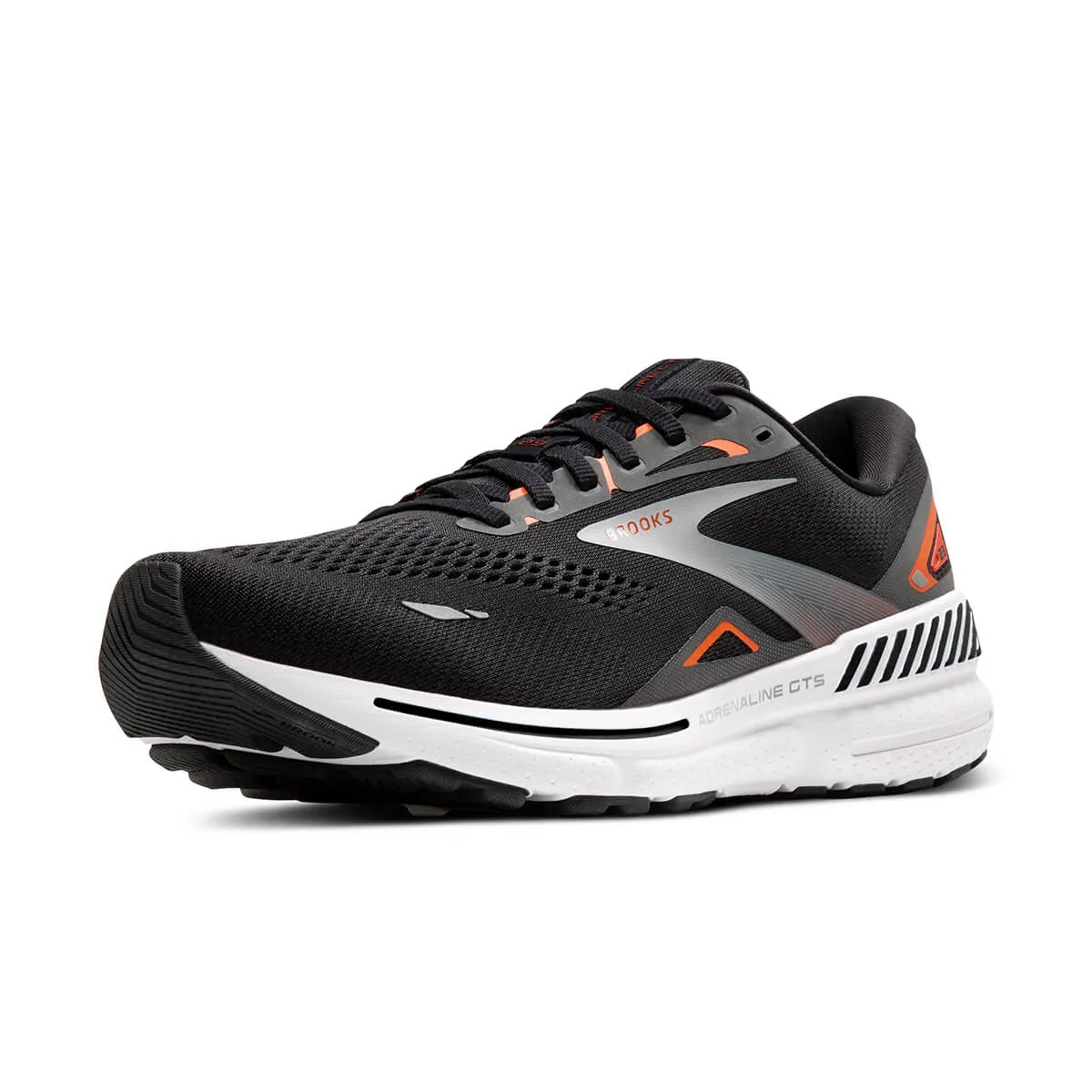 Brooks Adrenaline GTS 23 Mens | Black/mandarin Red/silver