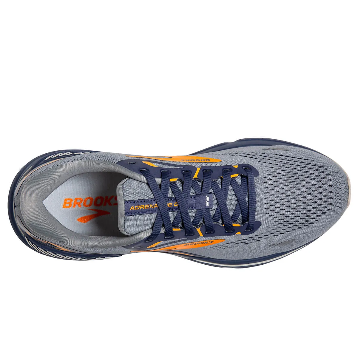 Brooks Adrenaline GTS 23 Mens | Grey/crown Blue/orange