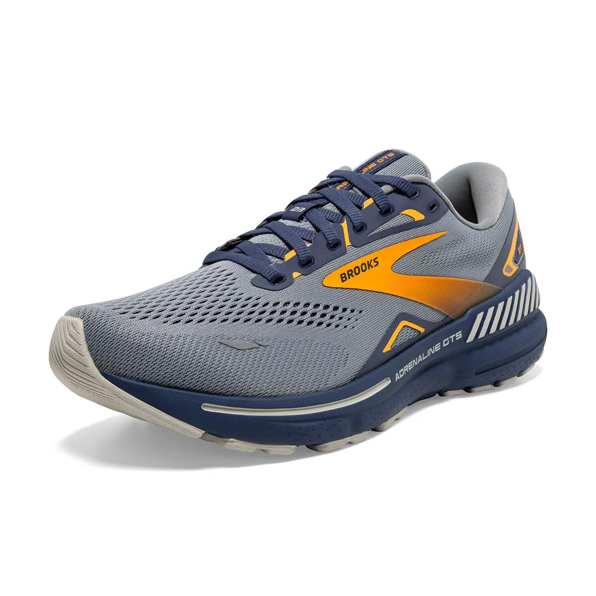 Brooks Adrenaline GTS 23 Mens | Grey/crown Blue/orange