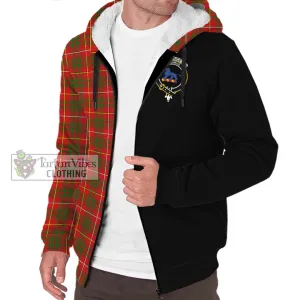 Bruce Modern Tartan Sherpa Hoodie with Family Crest and Half Of Me Style