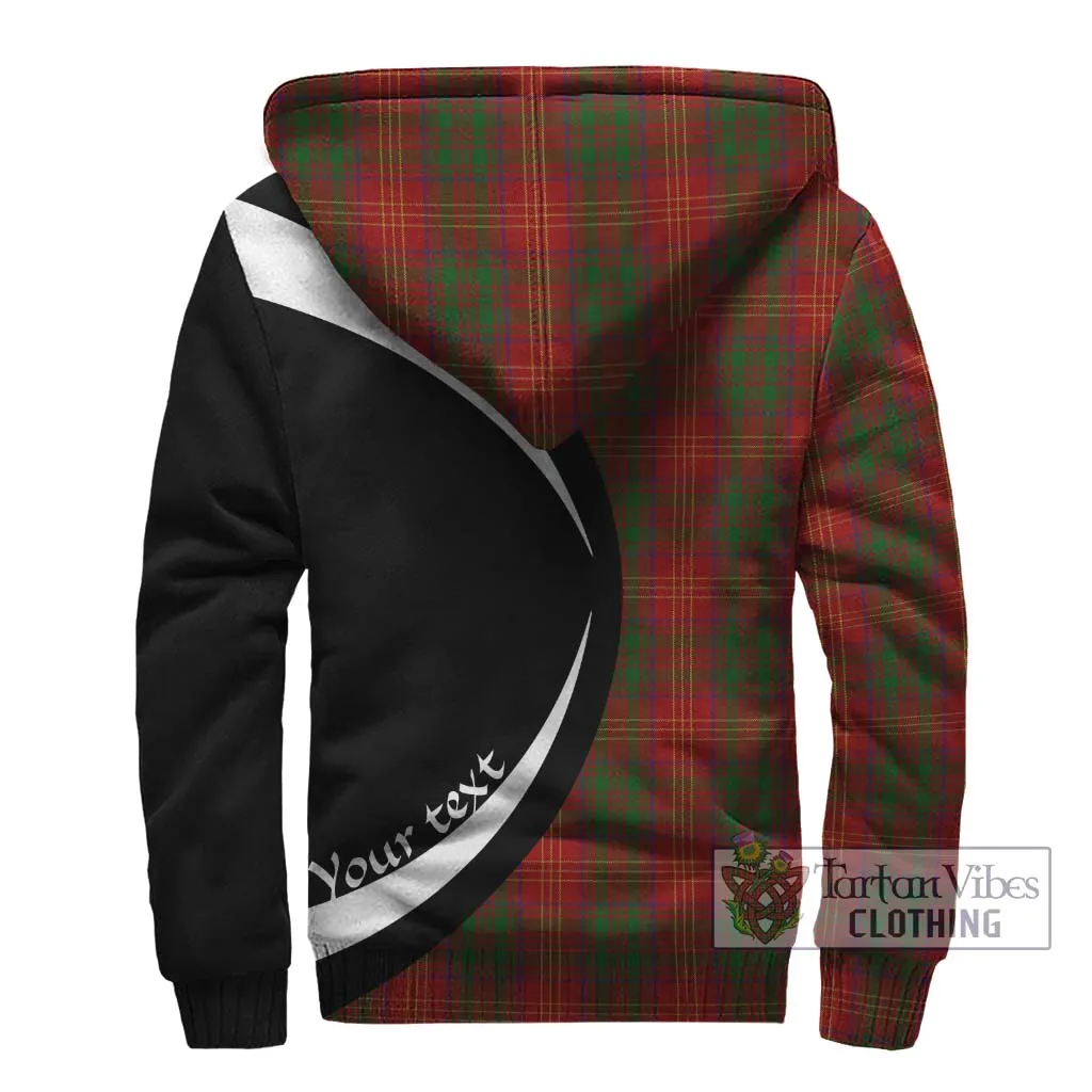 Burns Tartan Sherpa Hoodie with Family Crest Circle Style