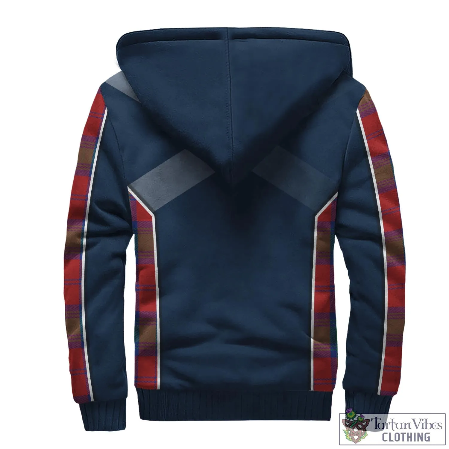 Byres (Byses) Tartan Sherpa Hoodie with Family Crest and Lion Rampant Vibes Sport Style