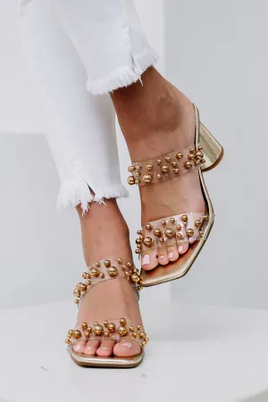 Capri Embellished Heels | Gold