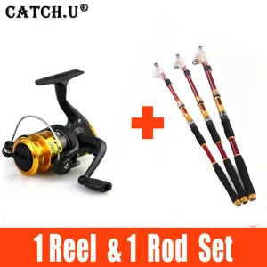 Carbon Telescopic Fishing Rod with Spinning Fishing Reel Fishing Tackle Set Rod Combo