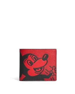 Coach Women's Red & Black Multi Disney Mickey Mouse X Keith Haring 3 In 1 Wallet