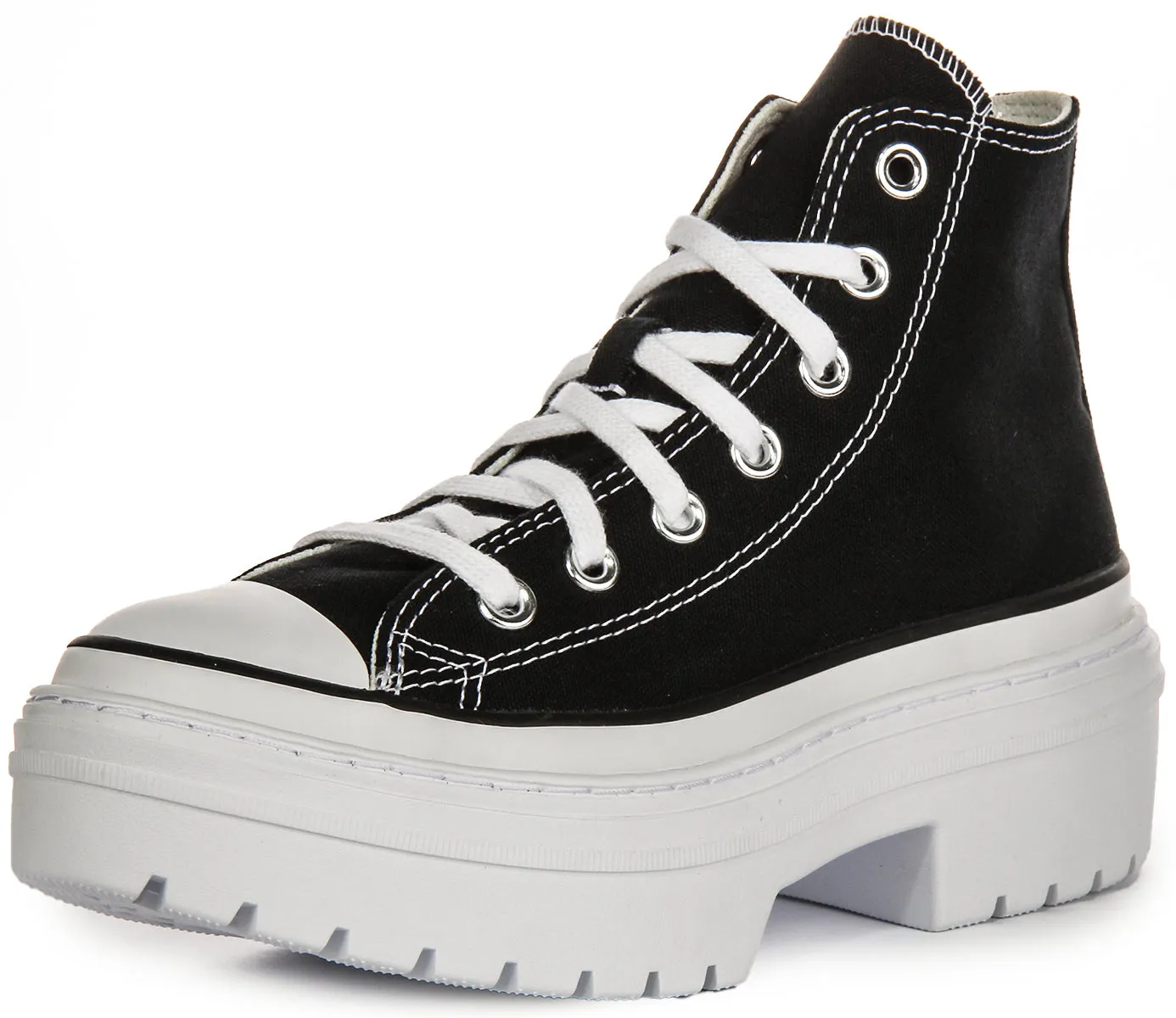 Converse Chuck Taylor Lugged Heel Platform A08258C In Black White