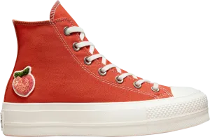 Converse Wmns Chuck Taylor All Star Lift Platform High Peaches Sneakers, Red