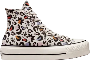 Converse Wmns Chuck Taylor All Star Platform High Mystic World Sneakers - Multi Leopard, Cream