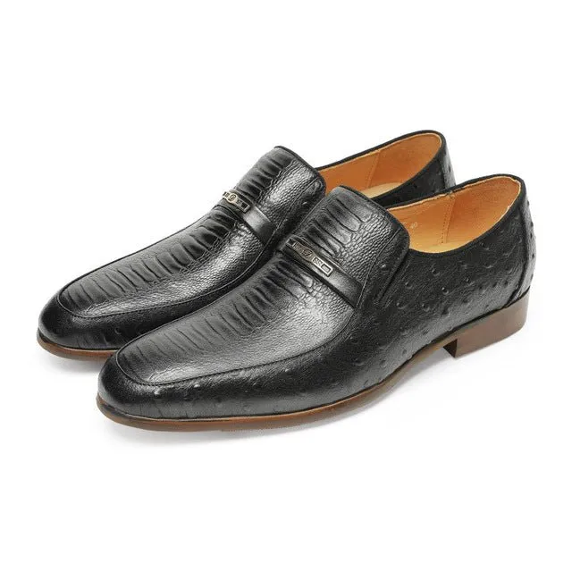 CrocLuxe Exotic Crocodile Lace-up Formal Loafers