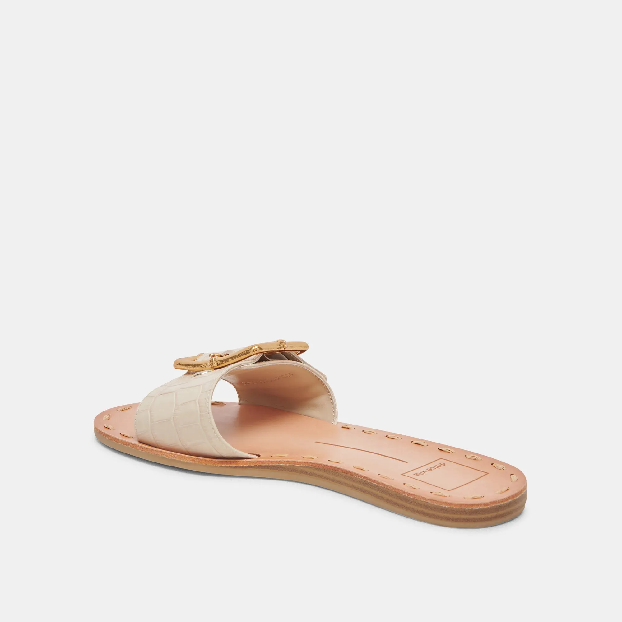 DASA SANDALS BONE EMBOSSED LEATHER