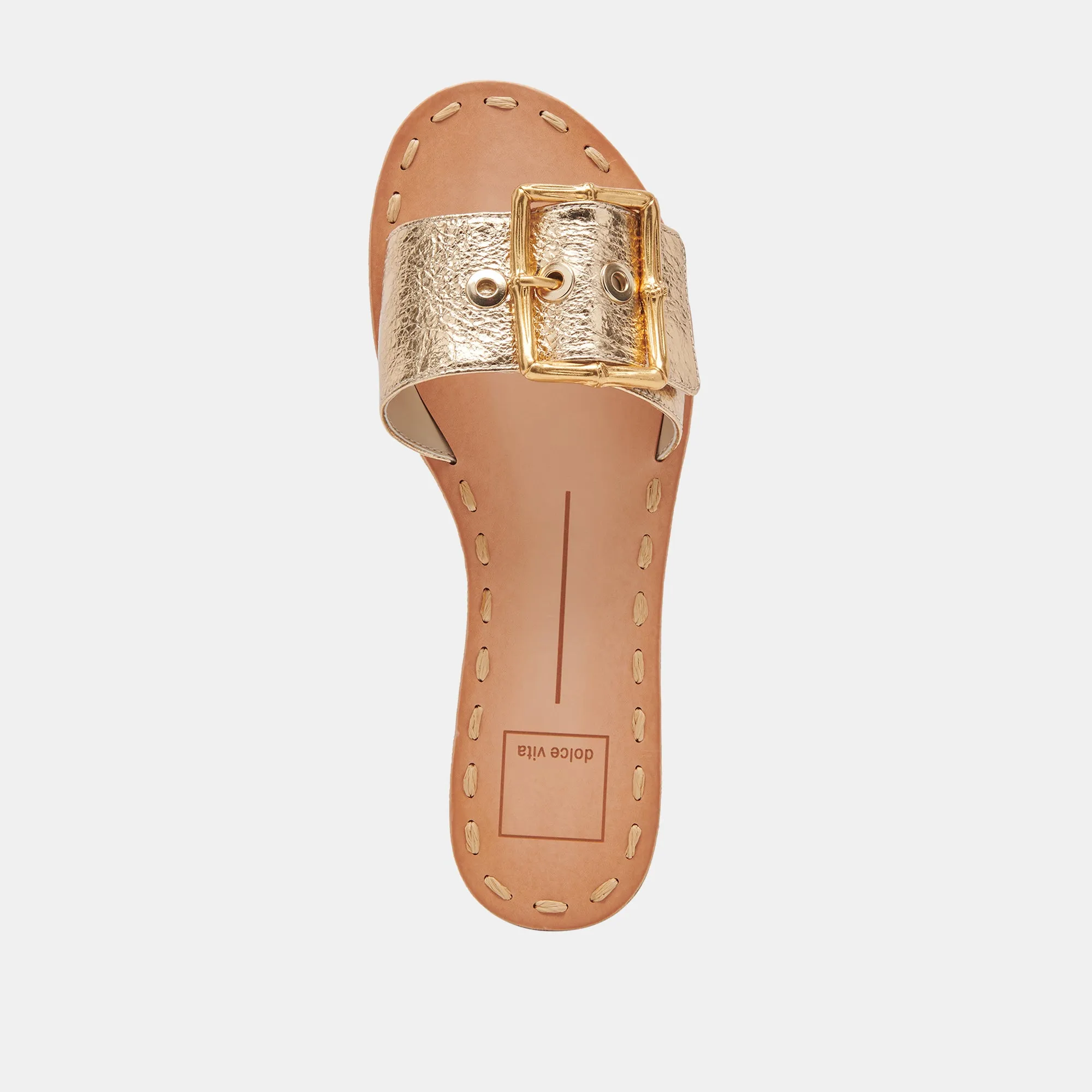 DASA SANDALS GOLD CRACKLED LEATHER