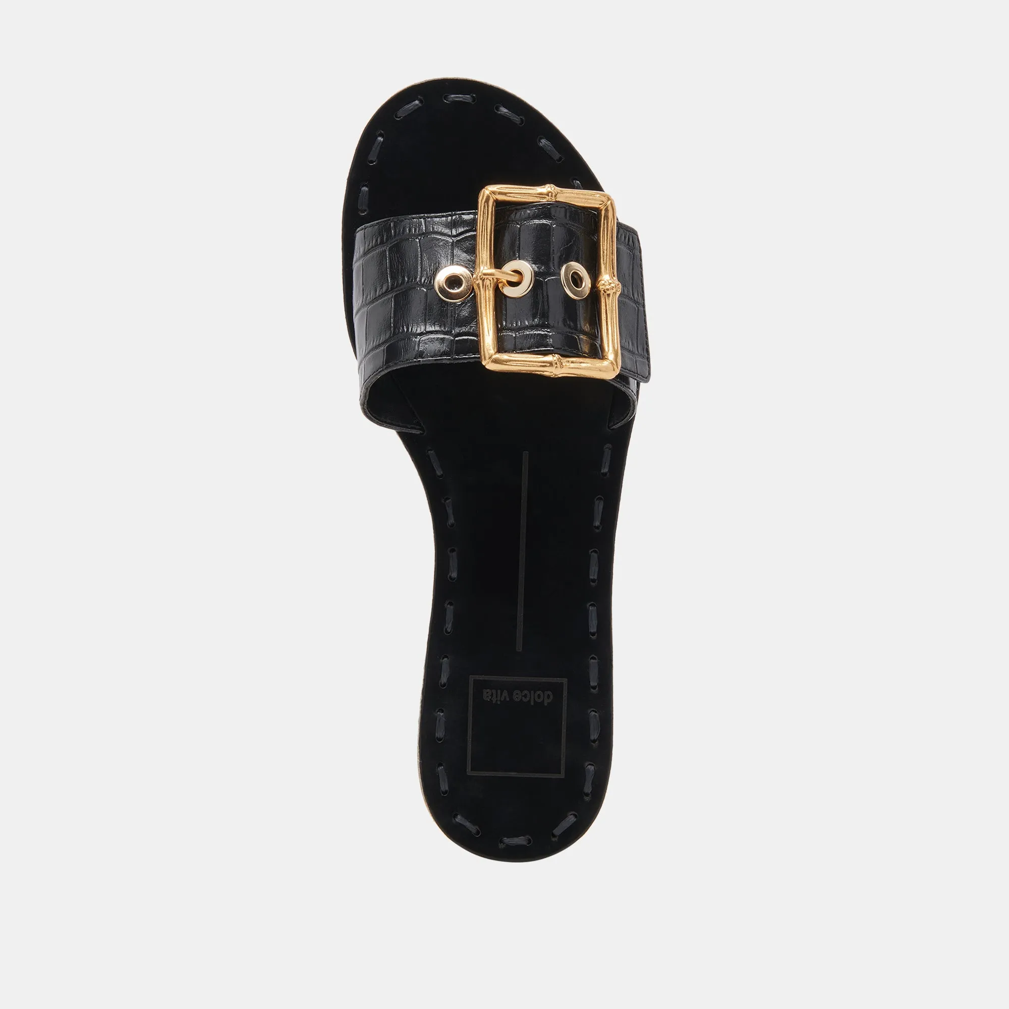 DASA SANDALS NOIR EMBOSSED LEATHER