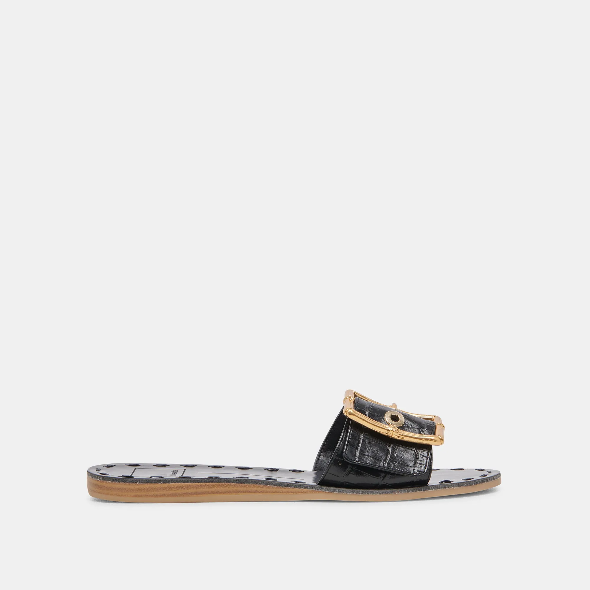 DASA SANDALS NOIR EMBOSSED LEATHER