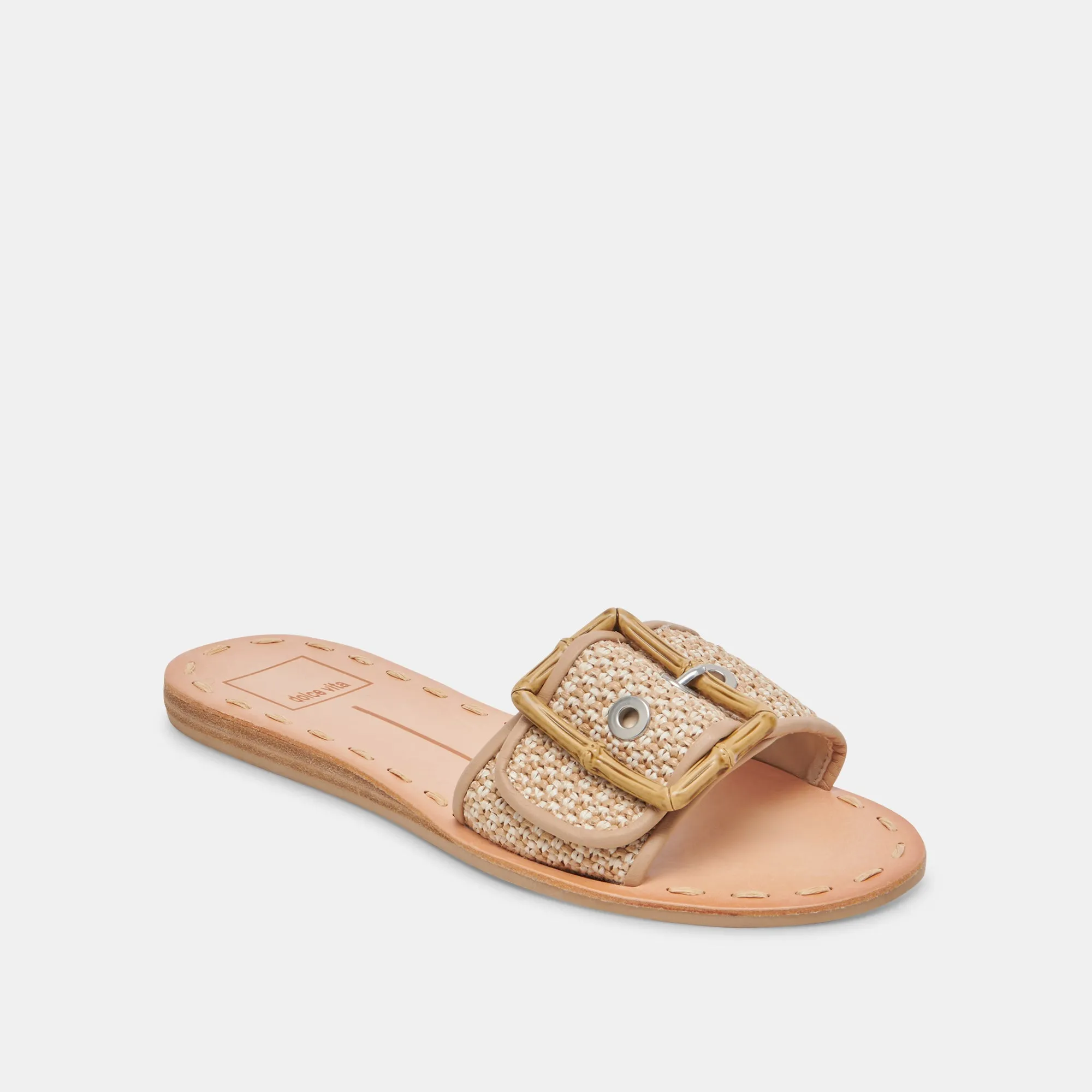 DASA SANDALS WHITE NATURAL RAFFIA