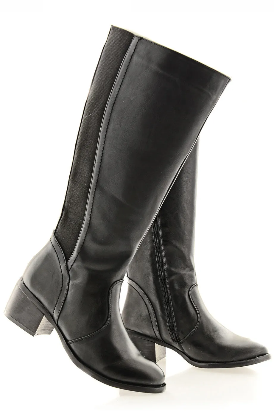 DELANIE Black Riding Boots