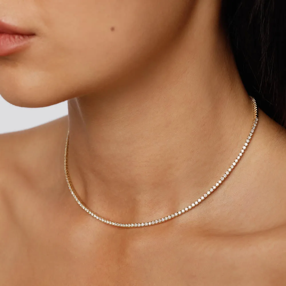 Diamond Tennis Necklace in 10k Gold