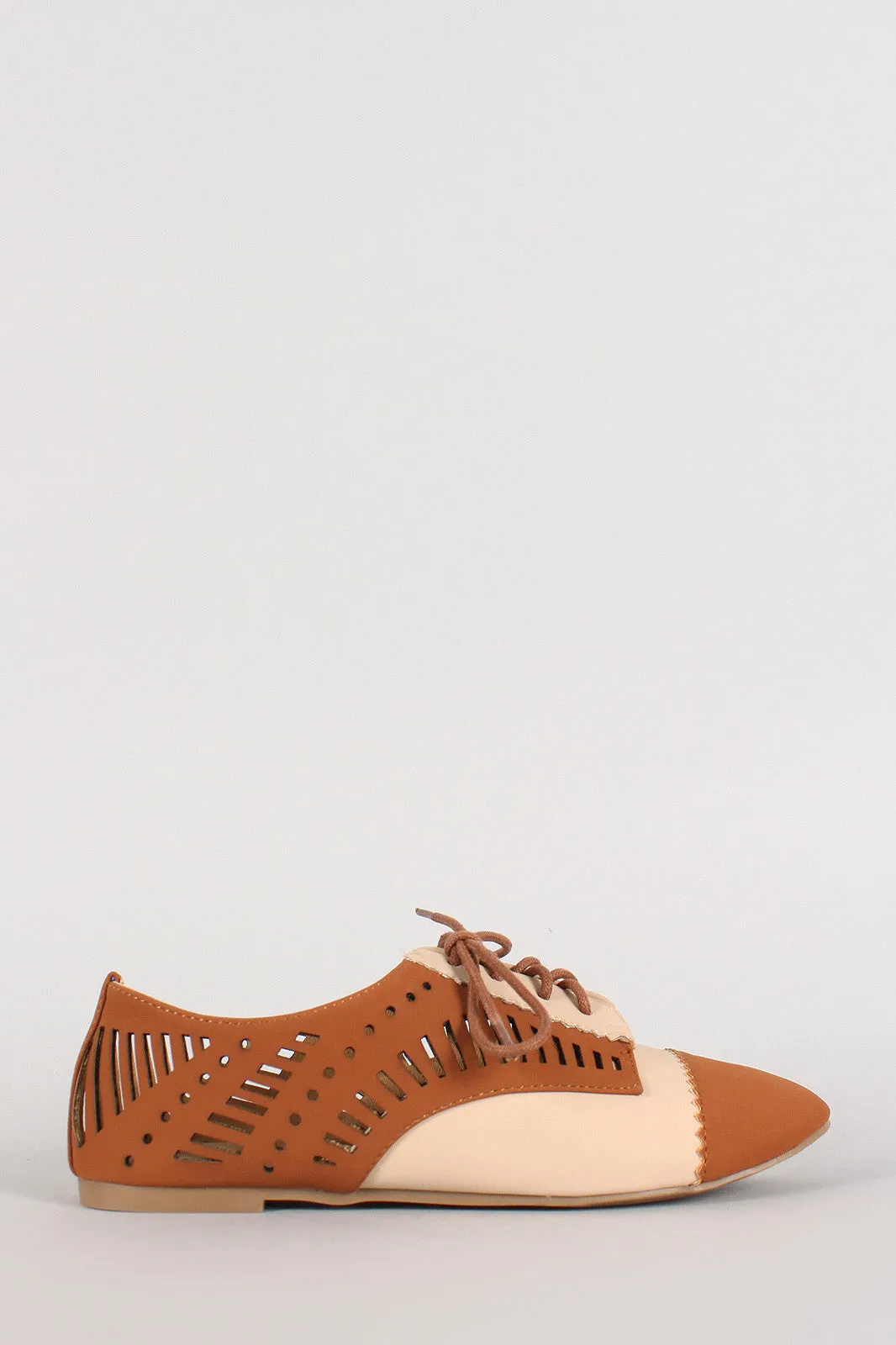 Dollhouse Two-Tone Perforated Nubuck Oxford Flat