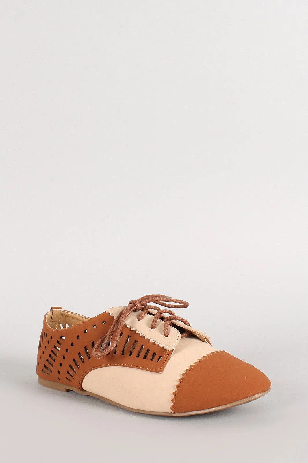 Dollhouse Two-Tone Perforated Nubuck Oxford Flat