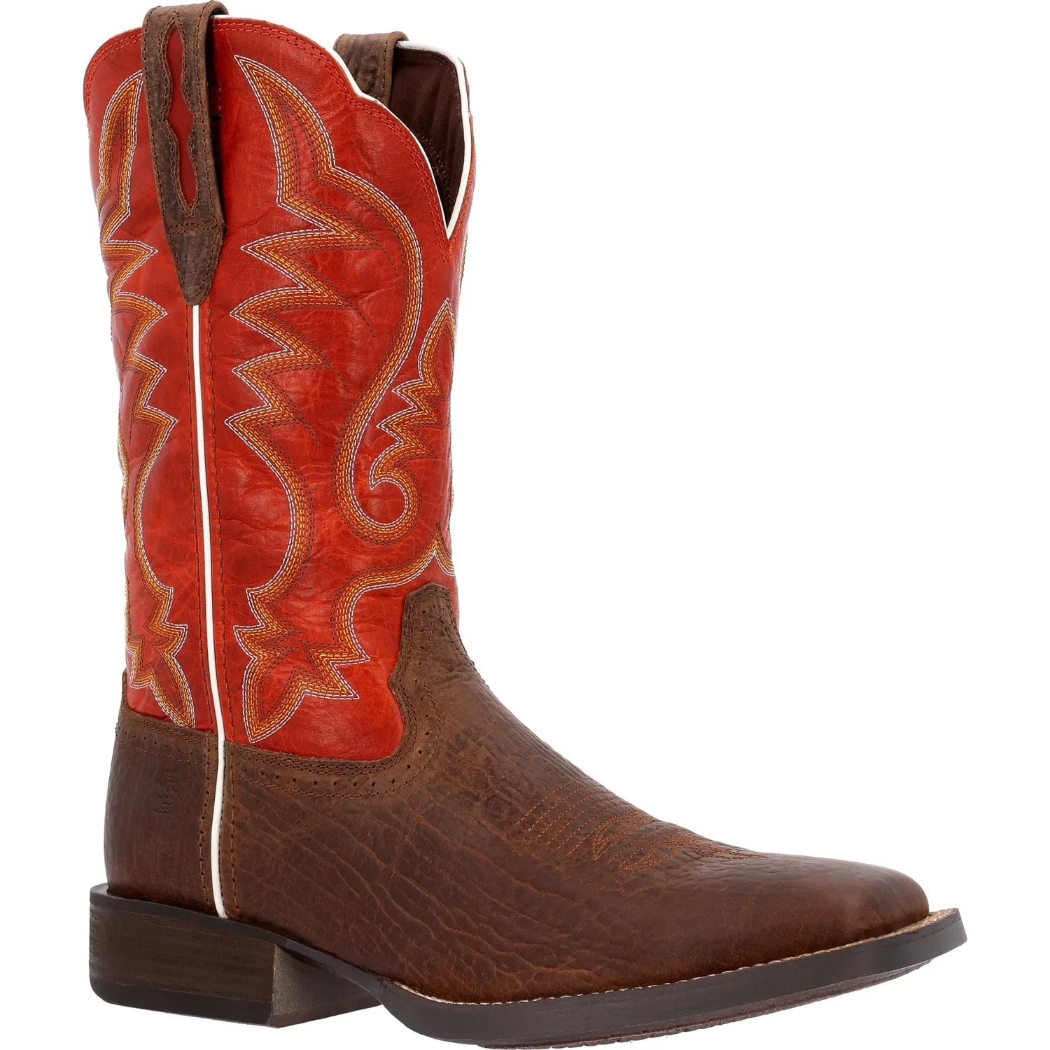 Durango Mens Saddlebrook Western Acorn/Crimson Leather Cowboy Boots