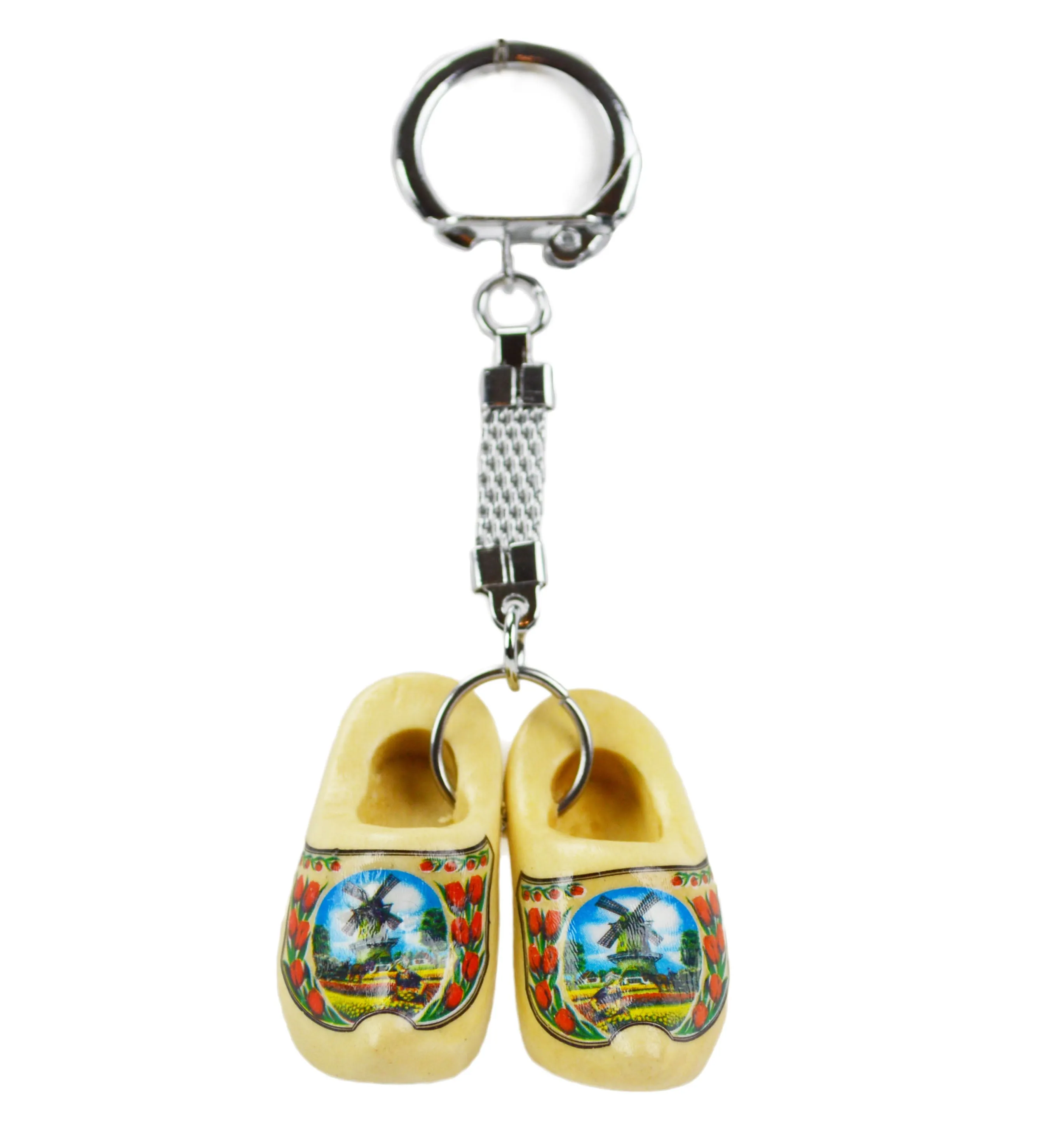 Dutch Gift Idea Wooden Shoes Keychain Natural