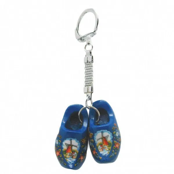 Dutch Gift Idea Wooden Shoes Keychain Natural