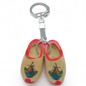 Dutch Gift Idea Wooden Shoes Keychain Natural