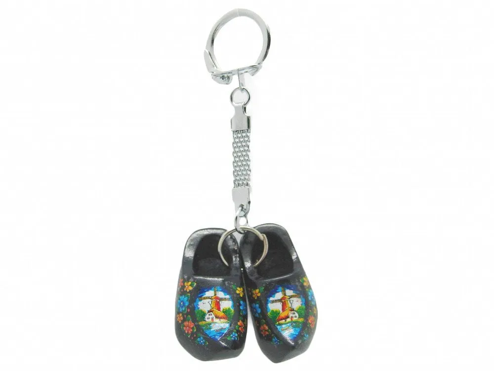 Dutch Gift Idea Wooden Shoes Keychain Natural