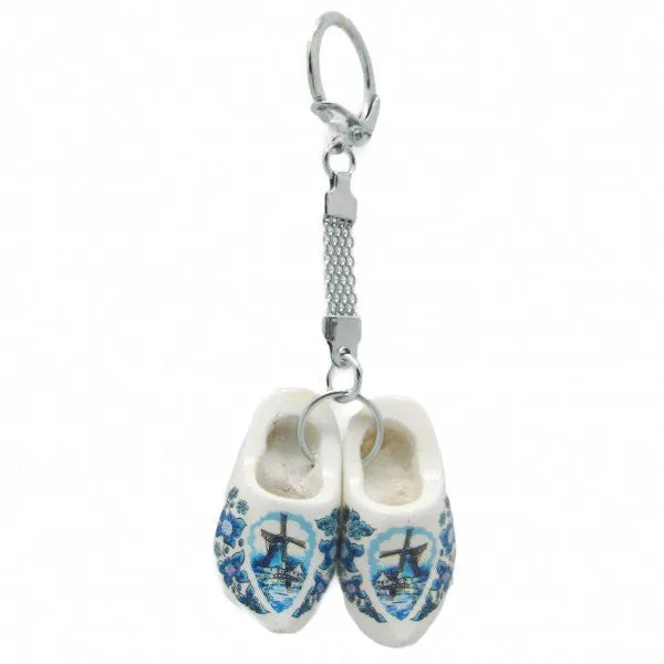 Dutch Gift Idea Wooden Shoes Keychain Natural