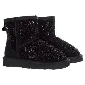 EB01 Lelli Kelly Black Olivia Sheepskin Ugg Style Boots