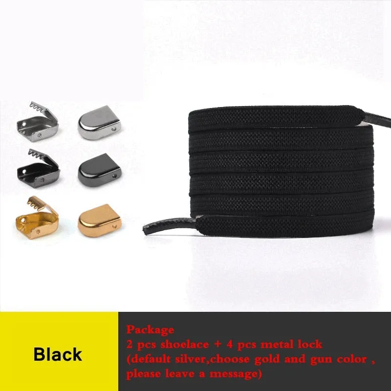 Elastic Shoelaces No Tie Shoe laces Outdoor Leisure Sneakers Quick Safety Flat Shoe lace Kids And Adult Unisex Lazy laces 1 Pair