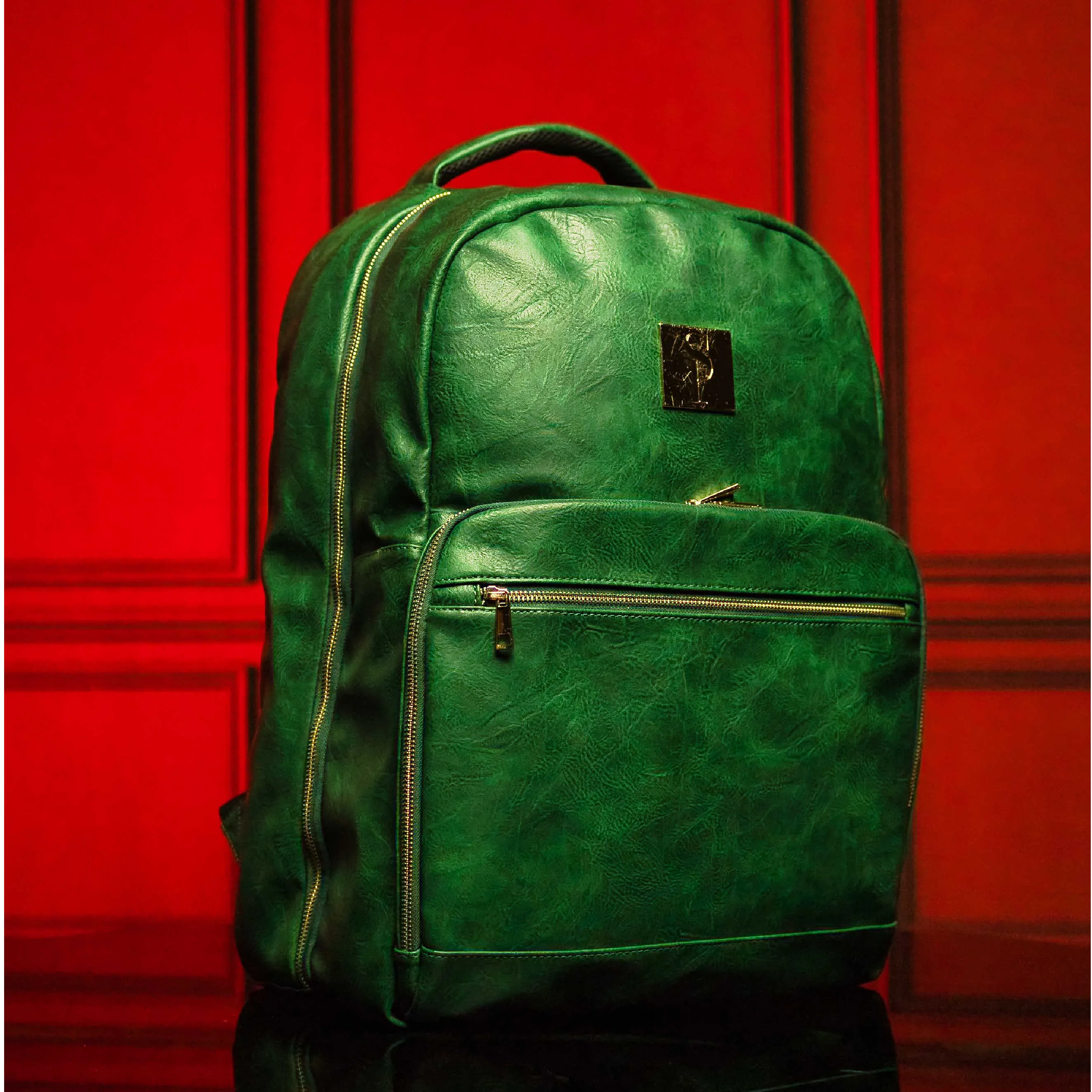 Emerald Green Tumbled Leather Commuter Bag (XL Design)