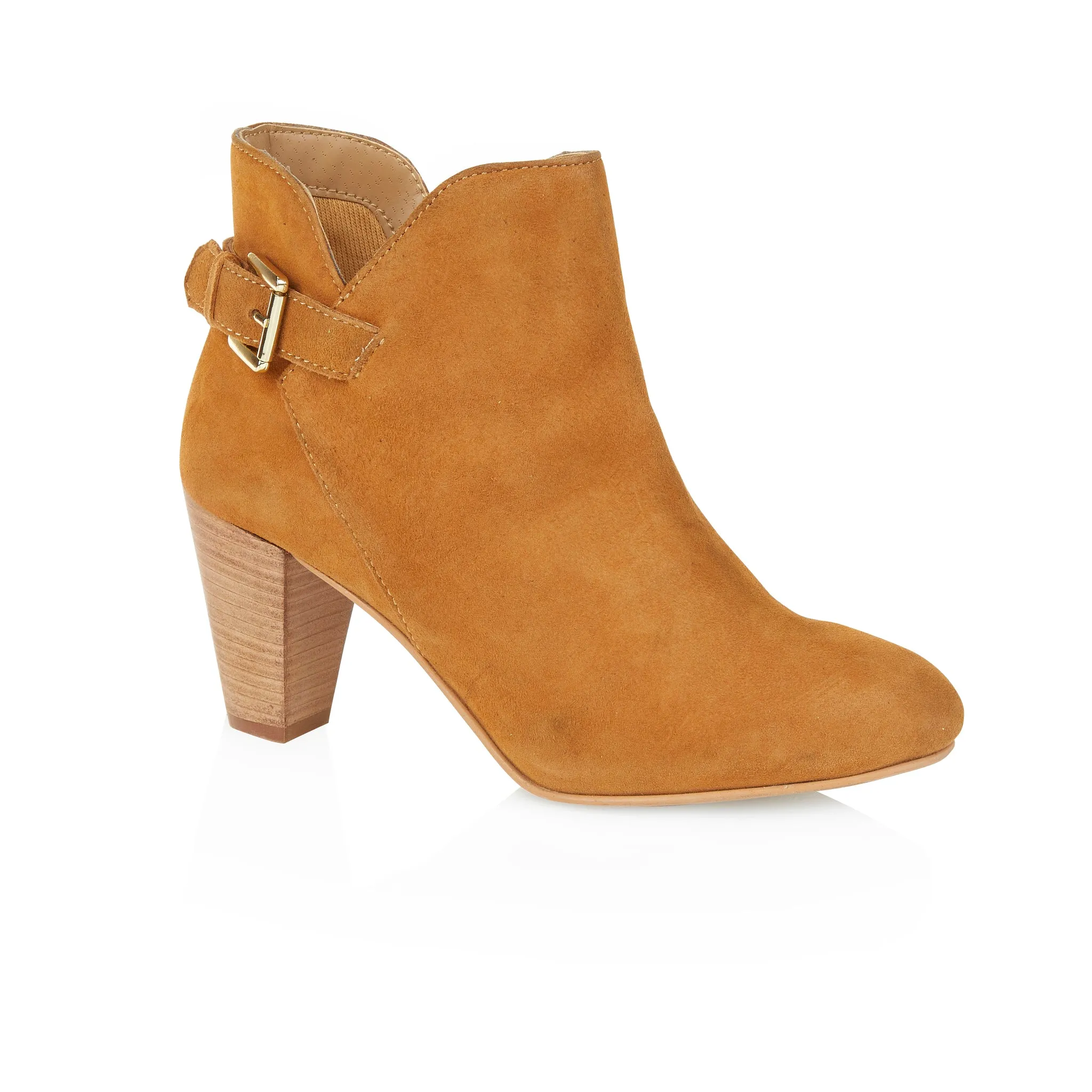 Emma Suede Leather Heels - Tan