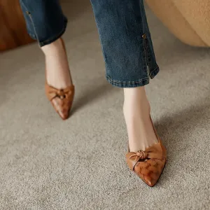 Fancy Bow Decor Flats for Women