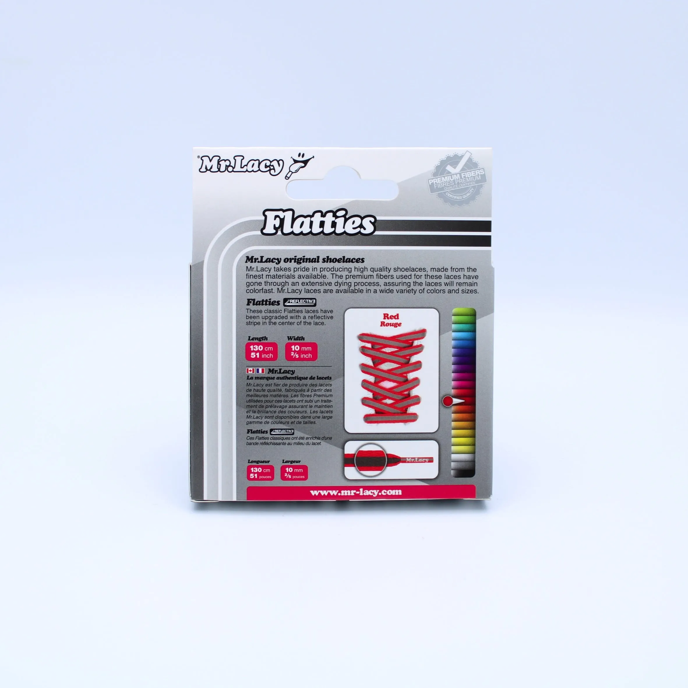 Flatties Shoelaces · Reflective Red