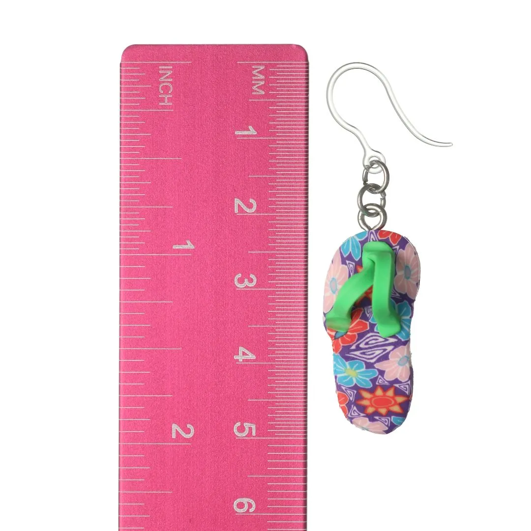 Flip Flop Dangles Hypoallergenic Earrings for Sensitive Ears Made with Plastic Posts