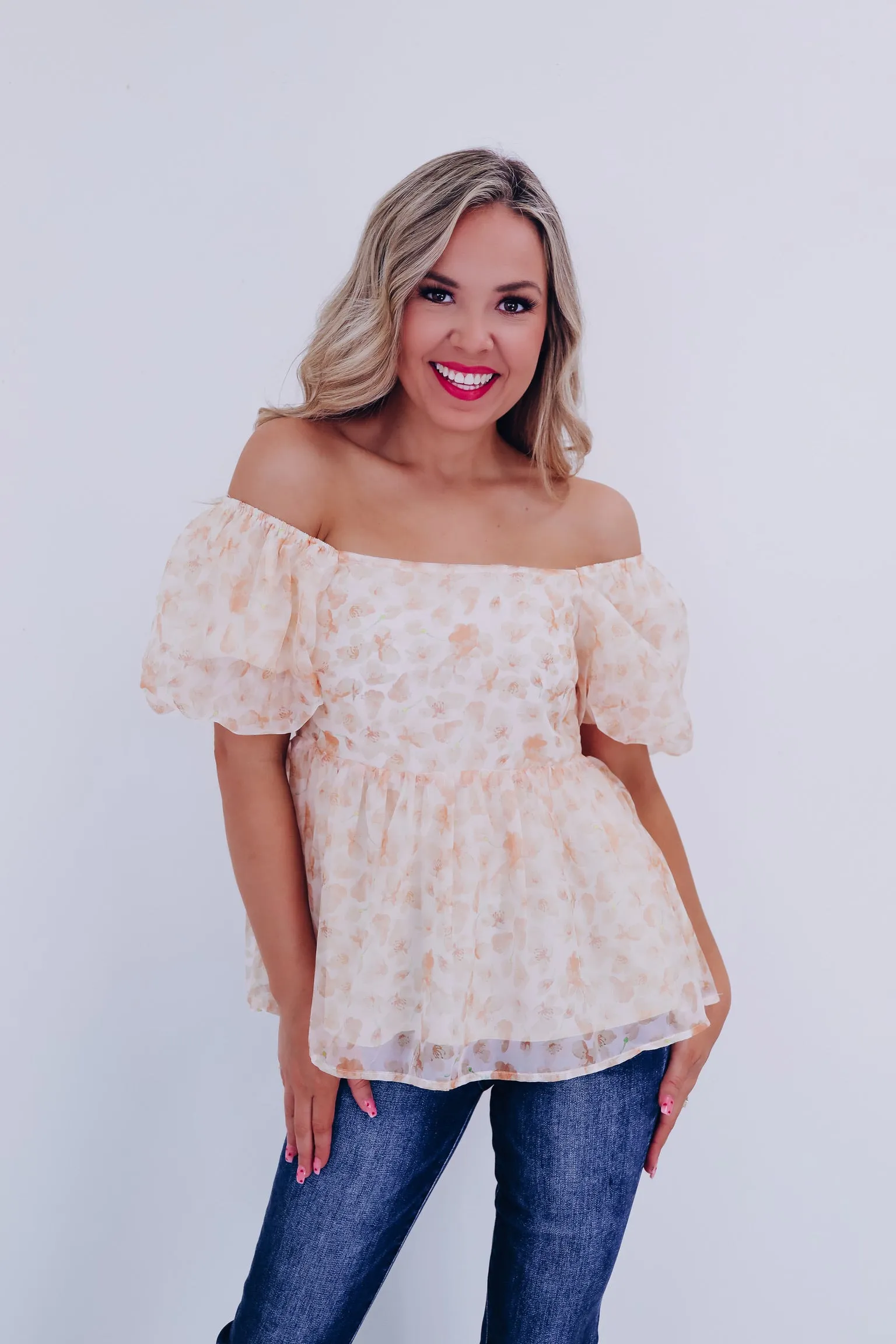 Flourishing Chiffon Baby Doll Top - Yellow