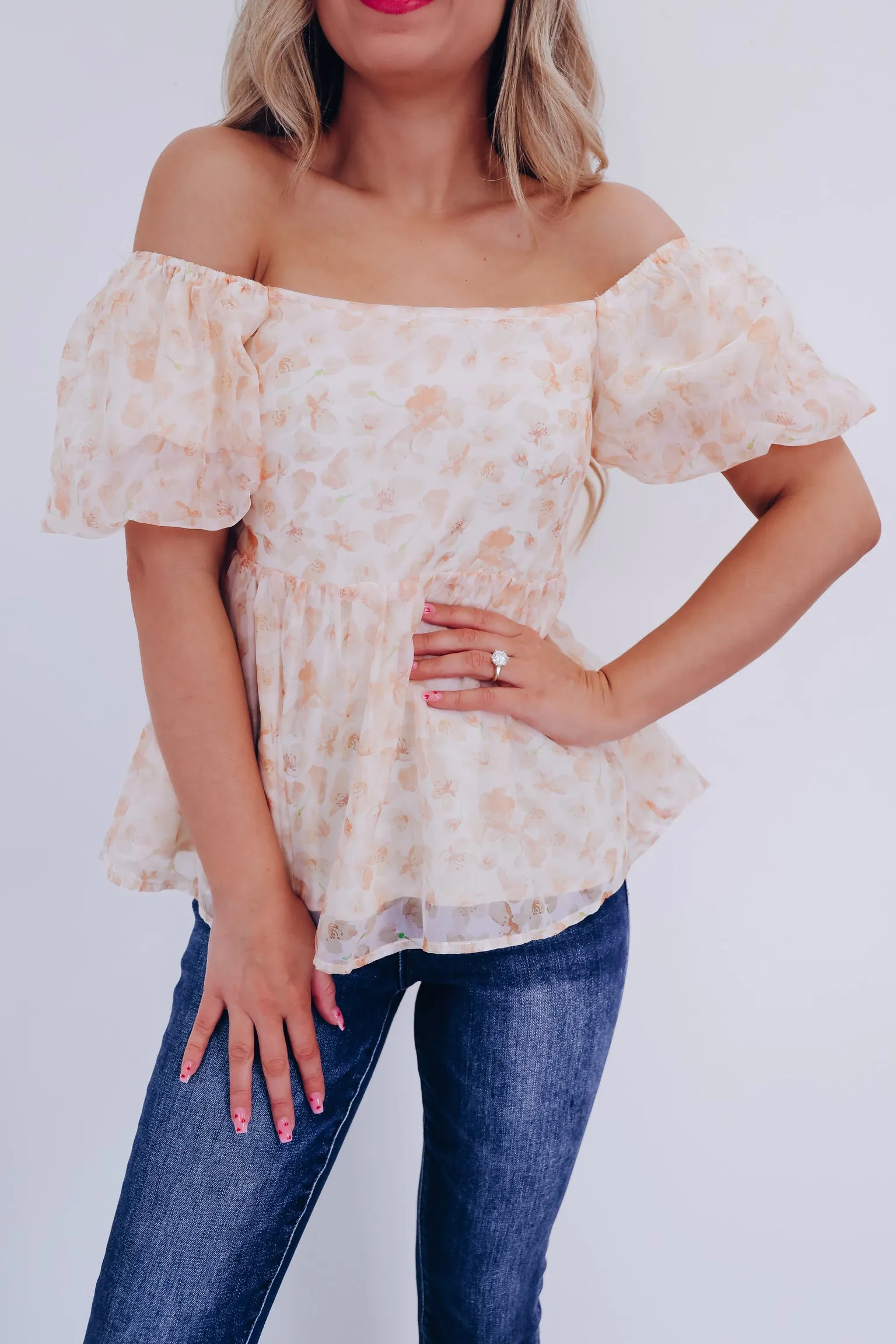 Flourishing Chiffon Baby Doll Top - Yellow