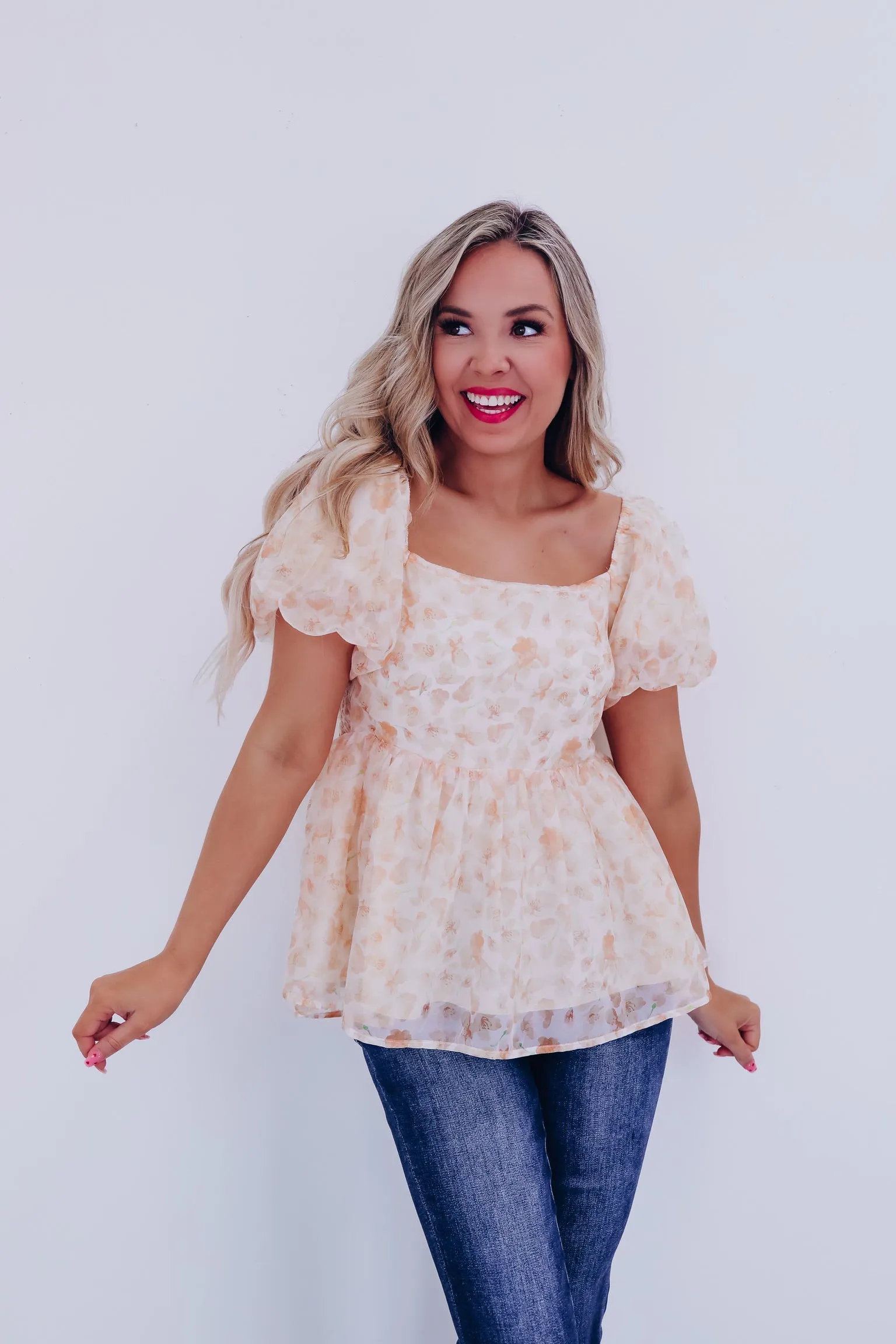 Flourishing Chiffon Baby Doll Top - Yellow