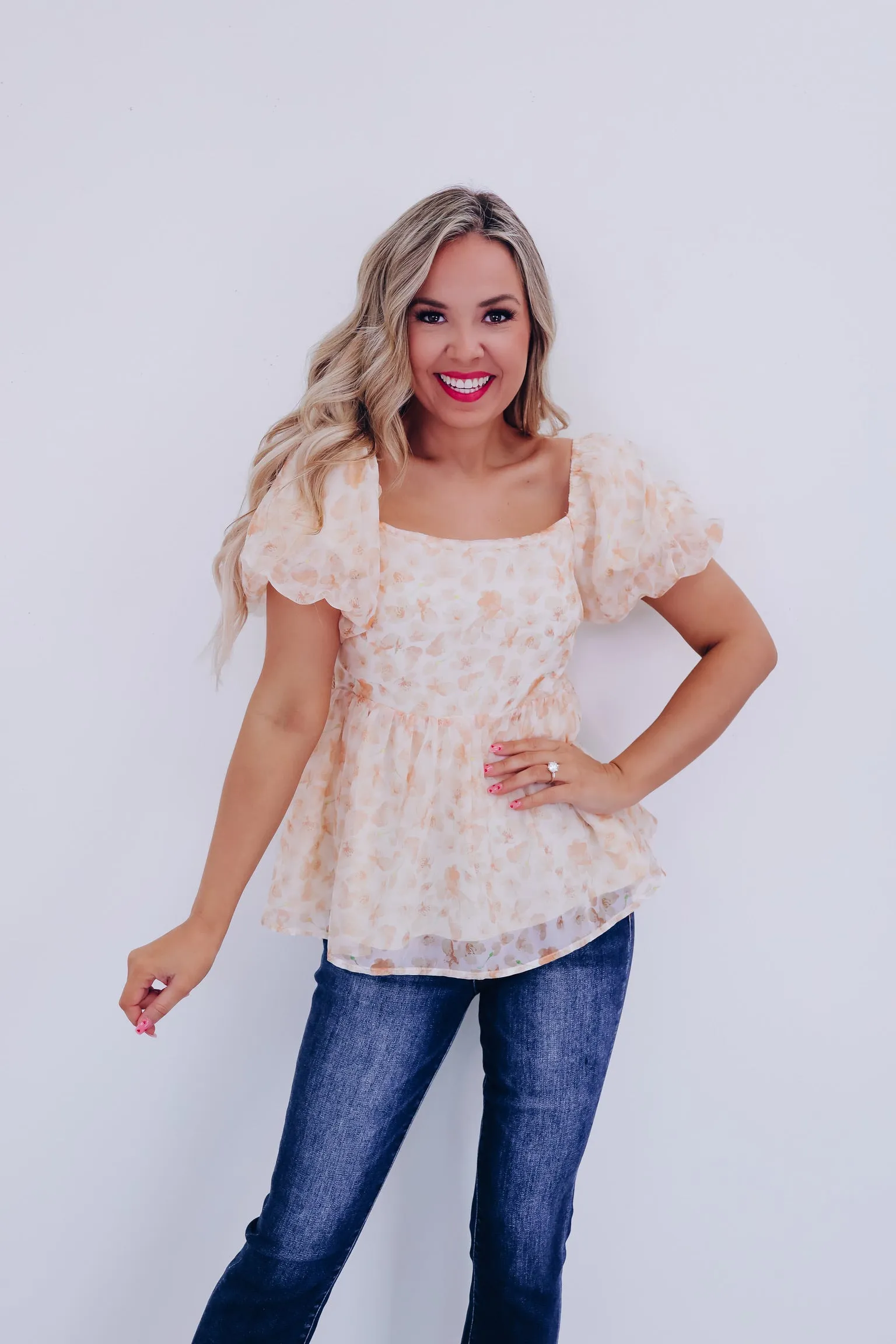 Flourishing Chiffon Baby Doll Top - Yellow