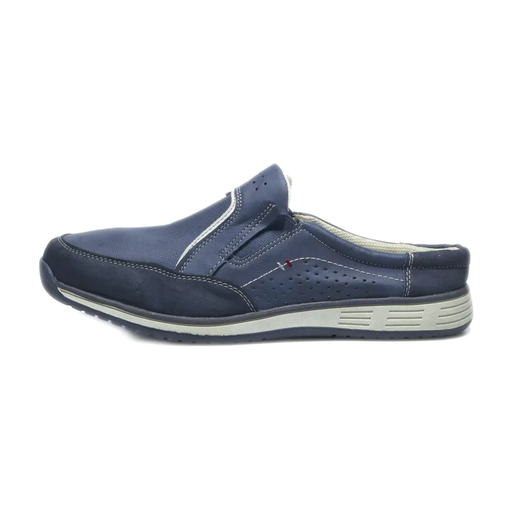 Footflexx Casual Slip Ons Leather Blue Colour For Men